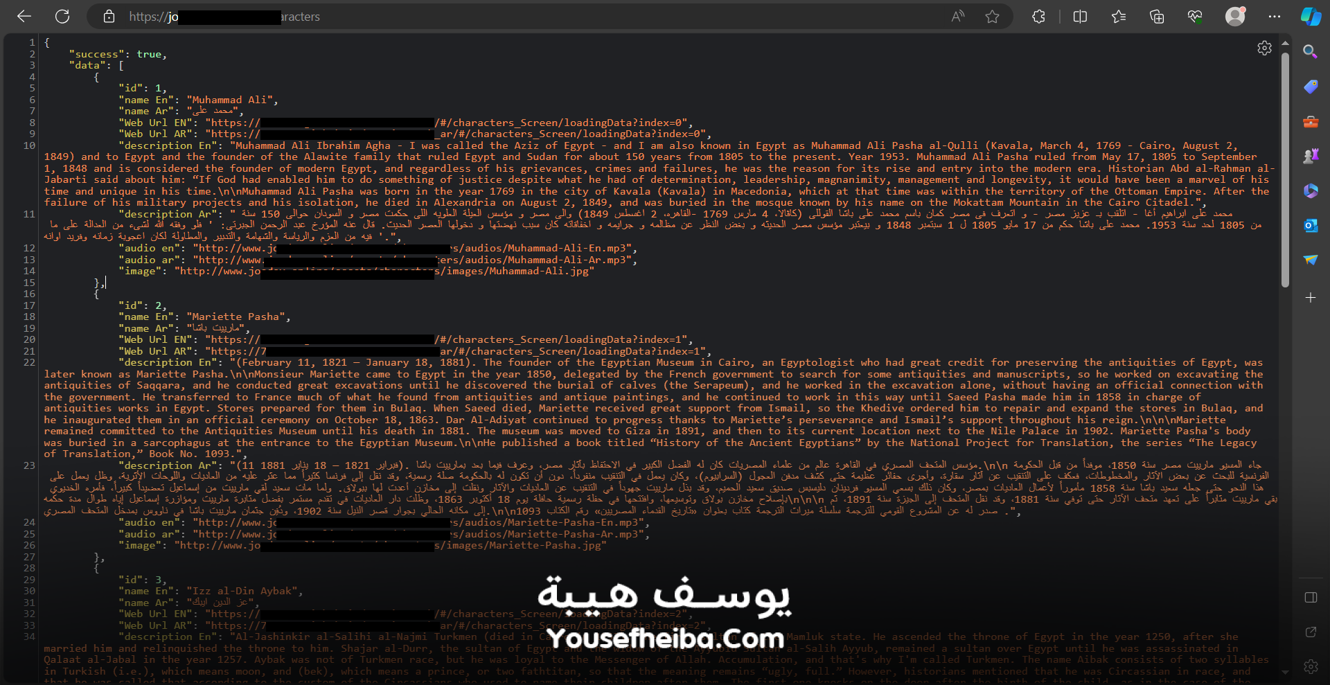 تطبيق سياحي متكامل – نظام باك إند متكامل لعرض الأماكن والشخصيات التاريخية في مصر.