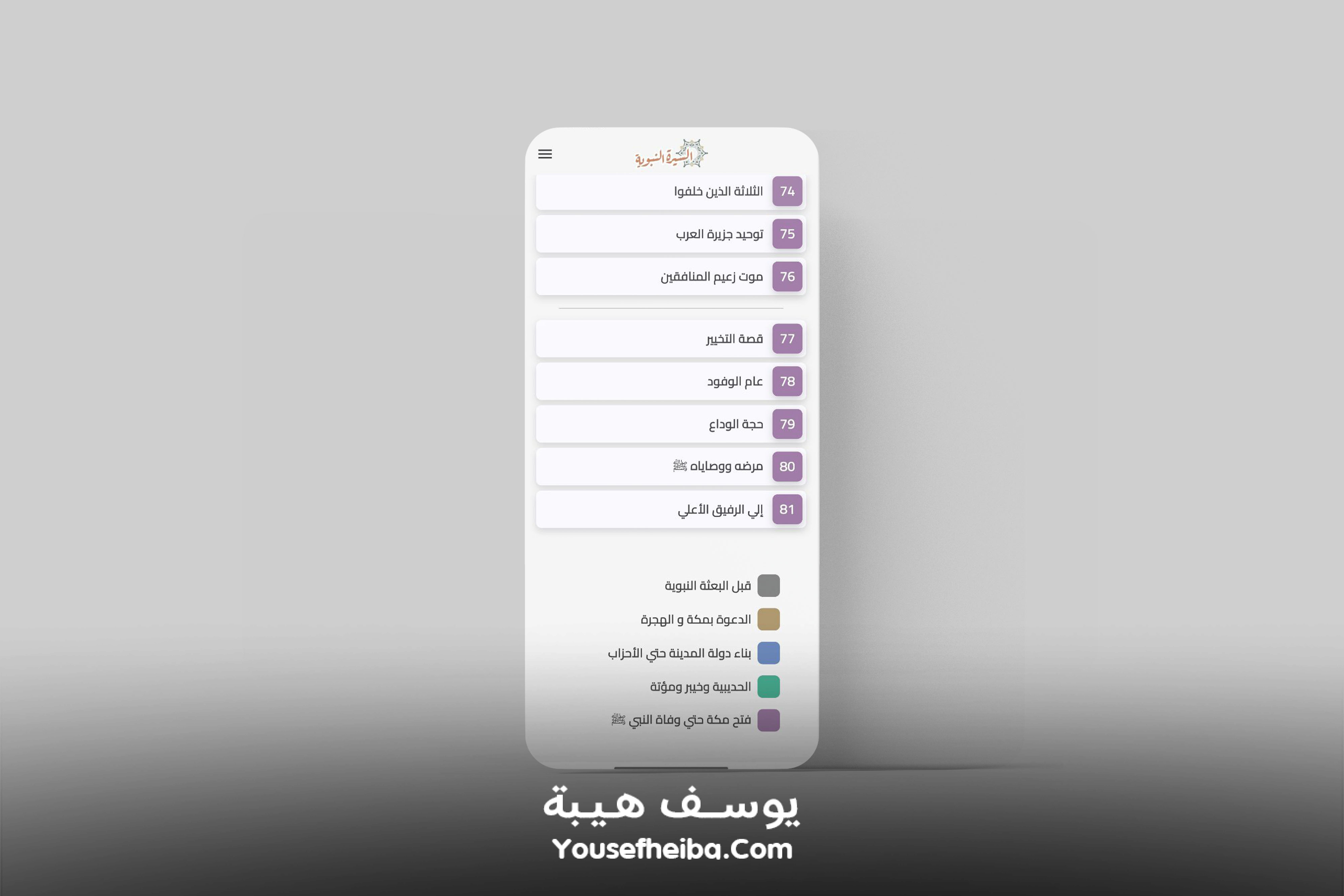 تطبيق السيرة النبوية كاملة (بدون إنترنت).