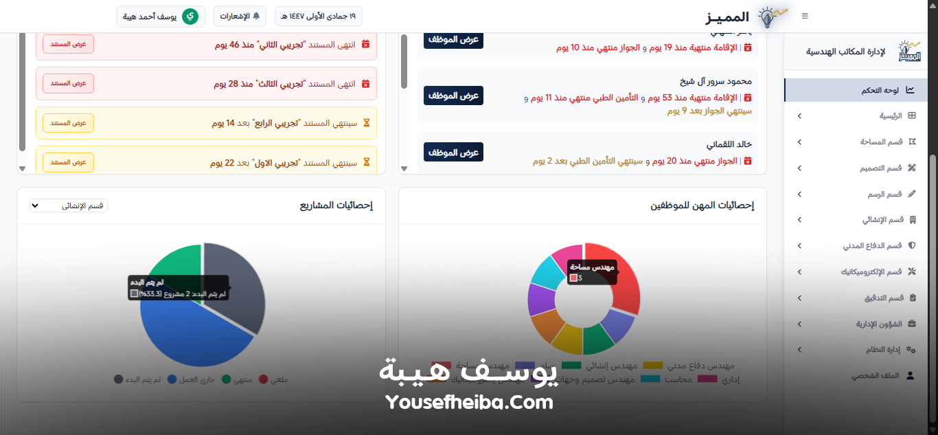 المميز | El-Momayaz – نظام ويب احترافي متكامل لإدارة المكاتب والمشاريع الهندسية بكفاءة ودقة عالية.